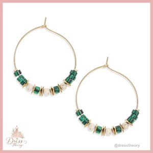 Stainless Steel Bead Hoop Earrings, Hinged Huggie for Pierced Ears